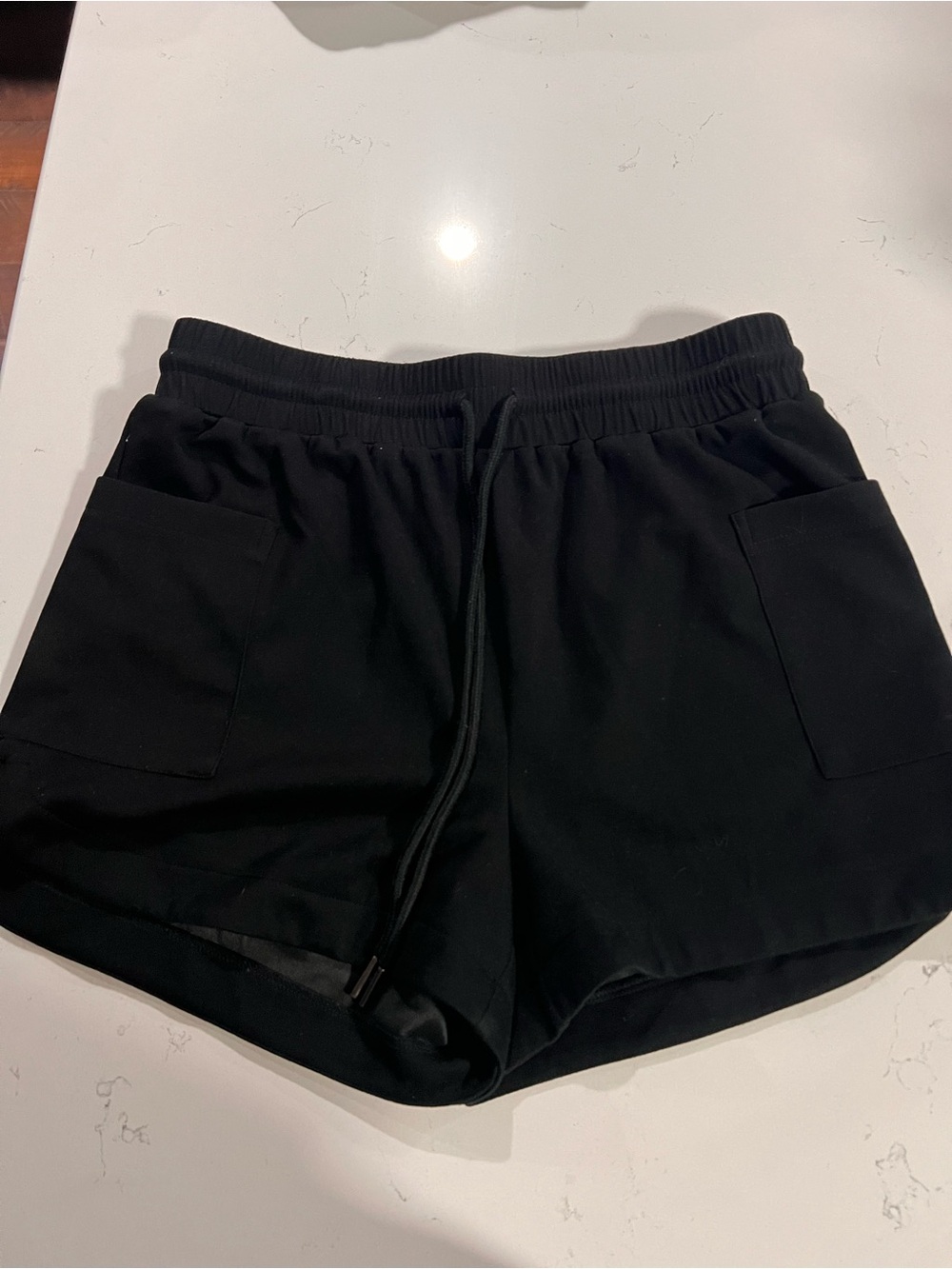 entro Black Athletic Drawstring Shorts with Front Pockets